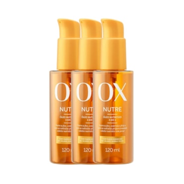 Kit Óleo Capilar OX Nutre Nutritivo 120ml – 3 Unidades