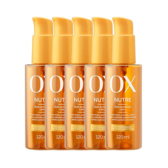 Kit Óleo Capilar OX Nutre Nutritivo 120ml – 5 Unidades