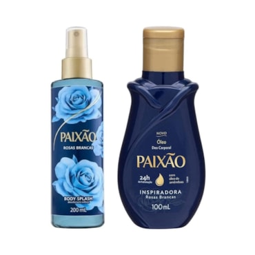 Kit Paixão Rosas Brancas Body Splash + Óleo Corporal