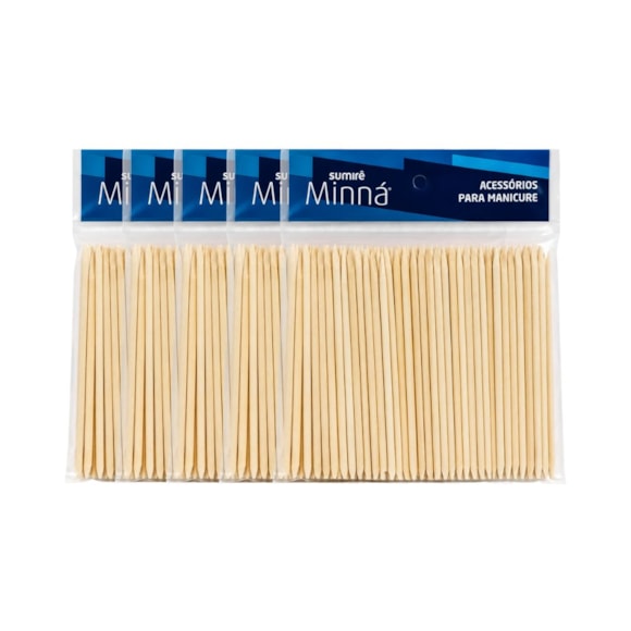 Kit Palito Unha Minná Pinho 13cm C/100 SM006 5 Unidades