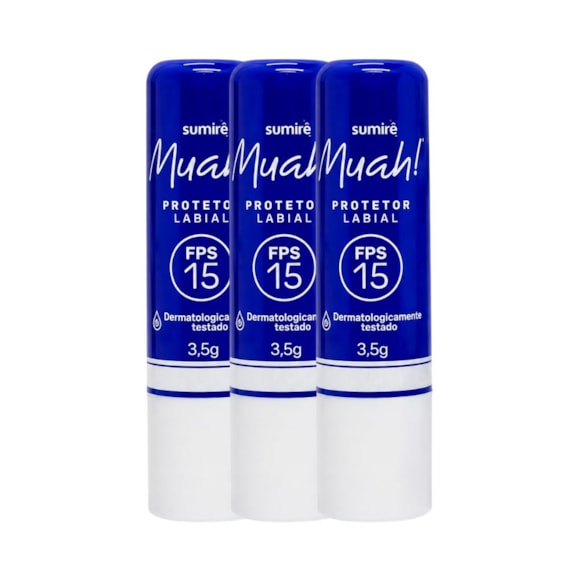 Kit Protetor Labial Muah! FPS 15 3 Unidades