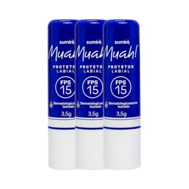 Kit Protetor Labial Muah! FPS 15 3 Unidades