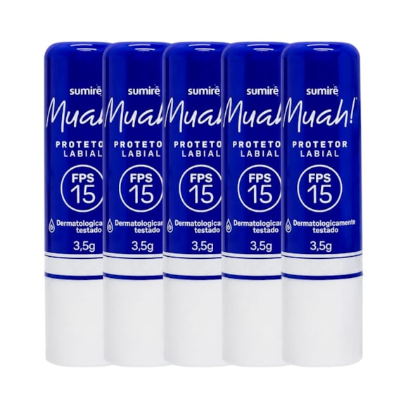 Kit Protetor Labial Muah! FPS 15 5 Unidades