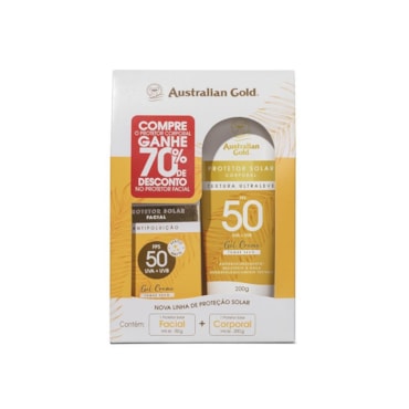 Kit Protetor Solar Australian Gold Corporal 200gr + Facial 50gr Fps50