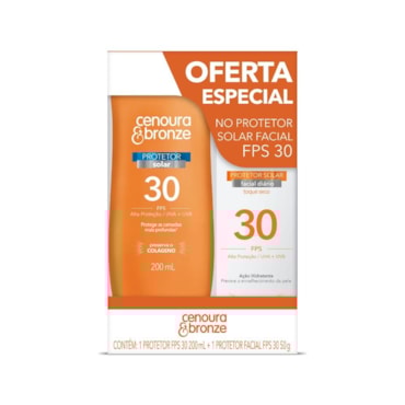Kit Protetor Solar Facial Cenoura E Bronze FPS 30 E FPS 30