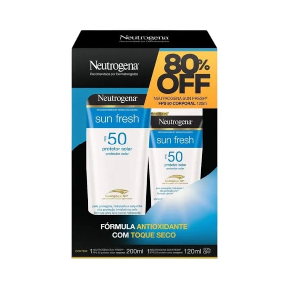 Kit Protetor Solar Neutrogena Sun Fresh FPS 50 200ml + 120ml