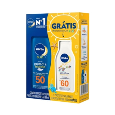 Kit Protetor Solar Nivea FPS50 200ml + Protetor Solar Kids FPS60 100ml