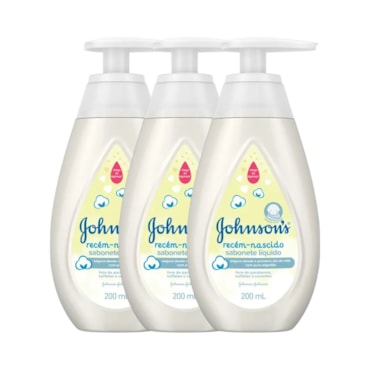 Kit Sabonete Líquido JOHNSON'S Baby Recém-Nascido 200ml 2 Unidades