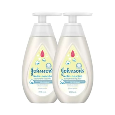 Kit Sabonete Líquido JOHNSON'S Baby Recém-Nascido 200ml 2 Unidades