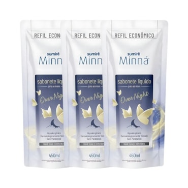 Kit Sabonete Líquido Minná Mãos Sache Over Nigth 450ml 3 Unidades