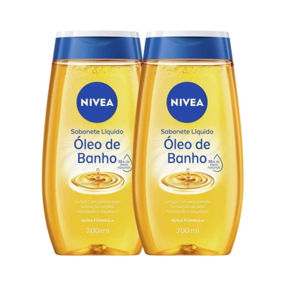 Kit Sabonete Líquido Nivea Óleo de Banho 200ml 