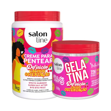 Kit Salon Line Creme Para Pentear E Gelatina #Todecacho Cachos Ostentação