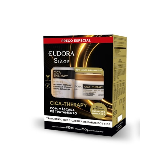 Kit Shampoo 250ml + Máscara 250g Siàge Cica Therapy