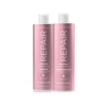 Kit Shampoo 450ml + Condicionador 440ml Jacques Janine Professionnel Hair Care Repair