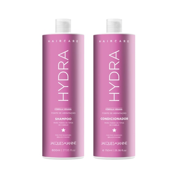 Kit Shampoo 800ml + Condicionador 750ml Jacques Janine Haircare Hidra