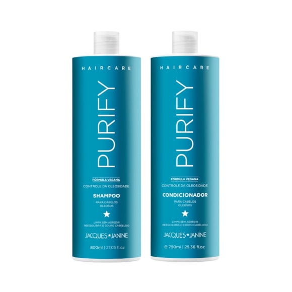 Kit Shampoo 800ml + Condicionador 750ml Jacques Janine Haircare Purify