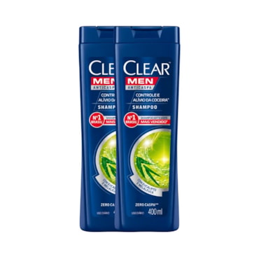 Kit Shampoo Clear Men Anticaspa Anti Coceira 400ml – 2 Unidades