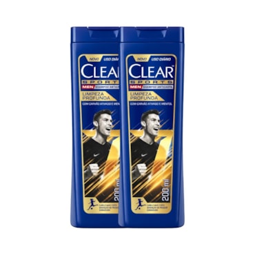 Kit Shampoo Clear Men Anticaspa Limpeza Profunda 200ml – 2 Unidades