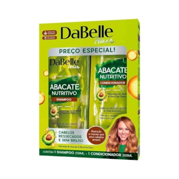 Kit Shampoo Condicionador Dabelle Abacate Nutritivo 450ml