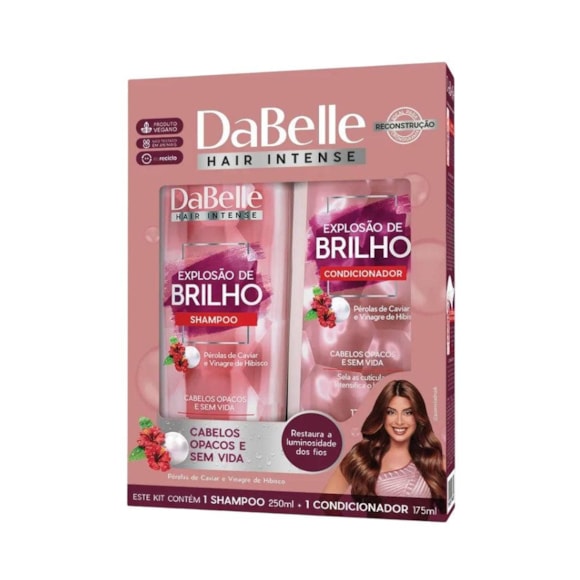 Kit Shampoo Condicionador Dabelle Explosão de Brilho