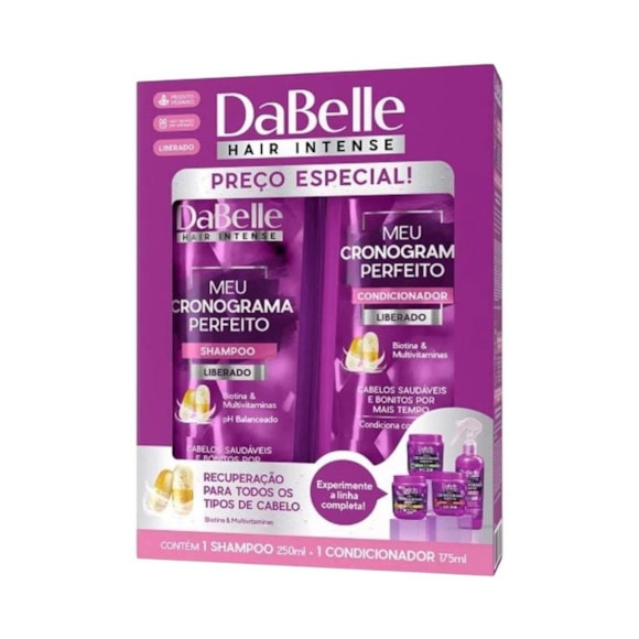 Kit Shampoo Condicionador Dabelle Meu Cronograma Perfeito