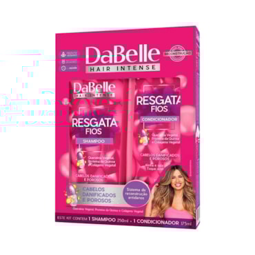 Kit Shampoo Condicionador Dabelle Resgata Fios 450ml