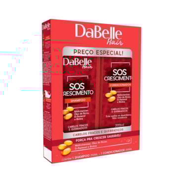 Kit Shampoo Condicionador Dabelle Sos Crescimento 500ml