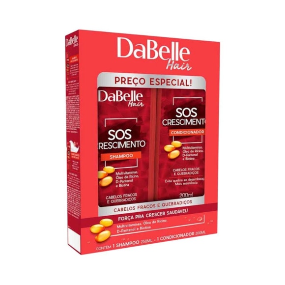 Kit Shampoo Condicionador Dabelle Sos Crescimento 500ml