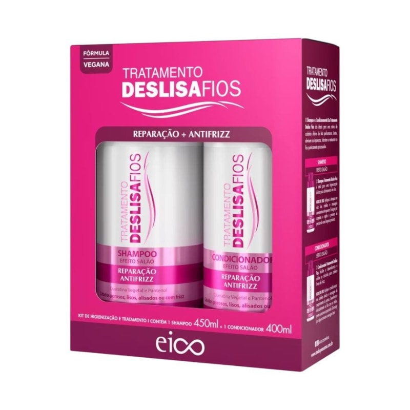 Kit Shampoo + Condicionador Eico Tratamento Deslisa 450ml