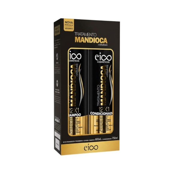 Kit Shampoo + Condicionador Eico Tratamento Mandioca 800ml