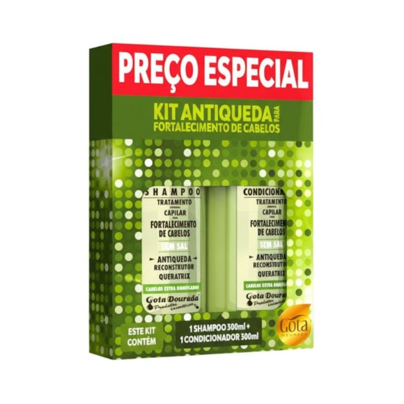 Kit Shampoo + Condicionador Gota Dourada Antiqueda 300ml