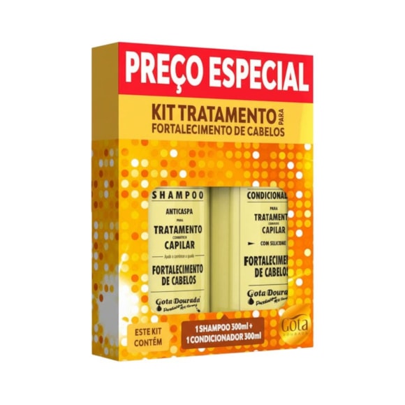 Kit Shampoo + Condicionador Gota Dourada Fortalecimento 300ml