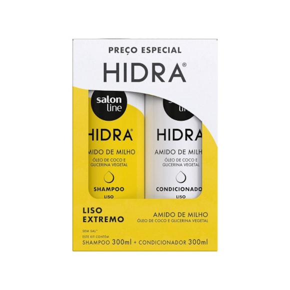 Kit Shampoo + Condicionador Hidra Amido de Milho Salon Line 300ml