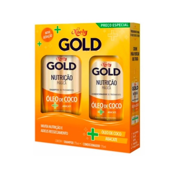 Kit Shampoo + Condicionador Niely Gold Nutrição Poderosa