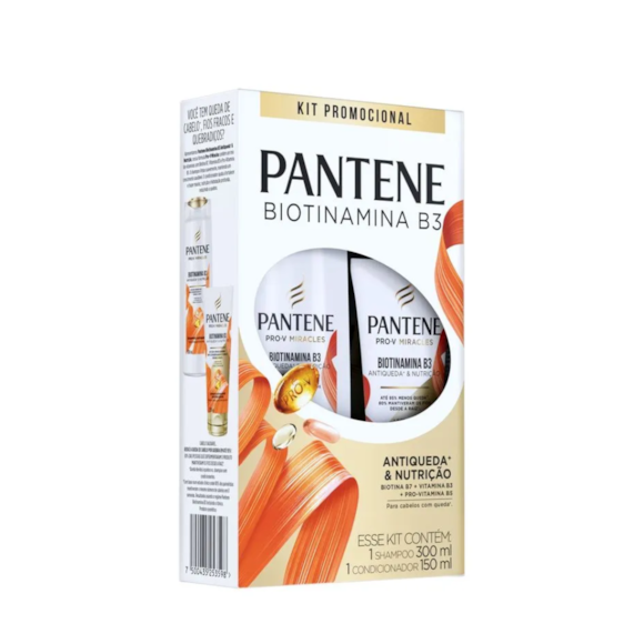 Kit Shampoo + Condicionador Pantene Biotinamina B3 300ml + 150ml