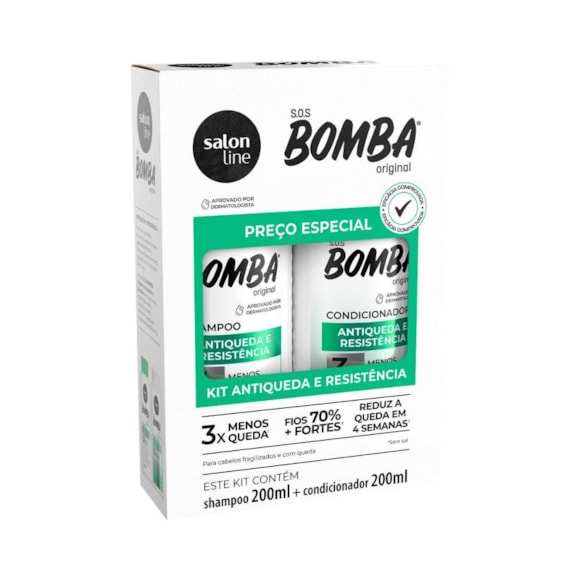 Kit Shampoo + Condicionador Salon Line Bomba Antiqueda