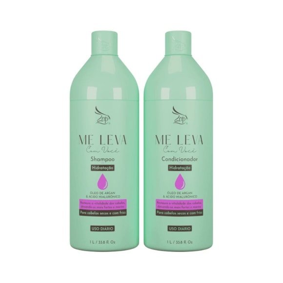 Kit Shampoo Condicionador Zap Me Leva Com Você Óleo De Argan 1L