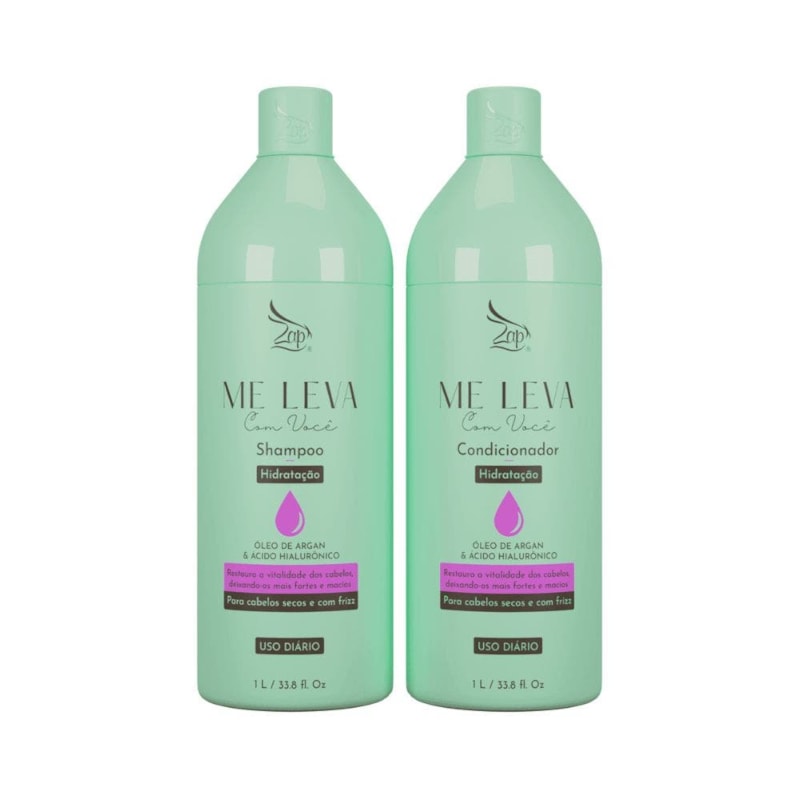 Kit Shampoo Condicionador Zap Me Leva com Você Óleo de Argan 1L