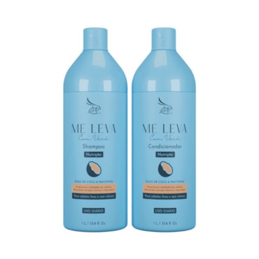 Kit Shampoo Condicionador Zap Me Leva Com Você Óleo de Coco E Pantenol 1L