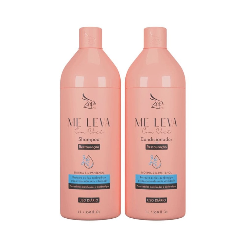 Kit Shampoo Condicionador Zap Me Leva Pra Casa com Você Biotina