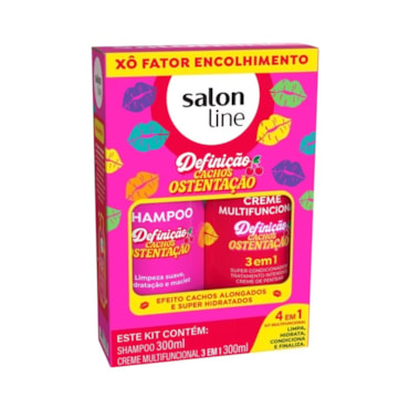Kit Shampoo + Creme Multi Salon Line Definição Cachos Ostentação 300ml