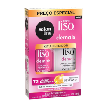 Kit Shampoo e Condicionador Salon Line Meu Liso Demais
