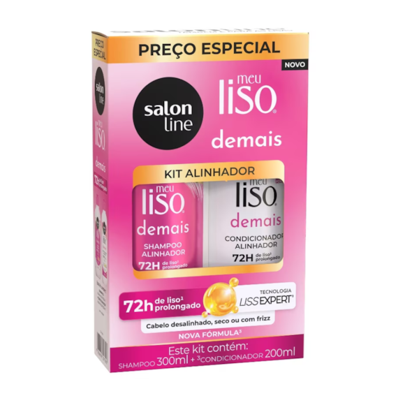 Kit Shampoo e Condicionador Salon Line Meu Liso Demais