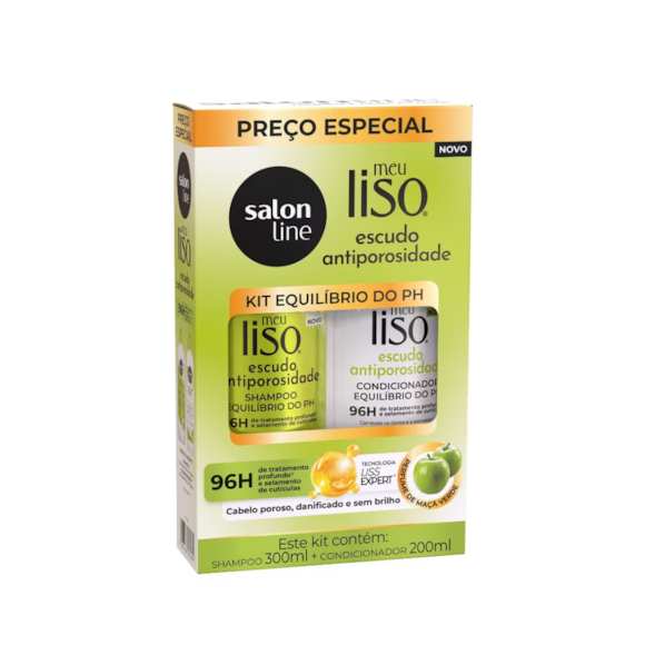 Kit Shampoo e Condicionador Salon Line Meu Liso Escudo Antiporosidade