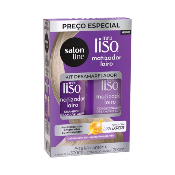 Kit Shampoo e Condicionador Salon Line Meu Liso Matizador Loiro