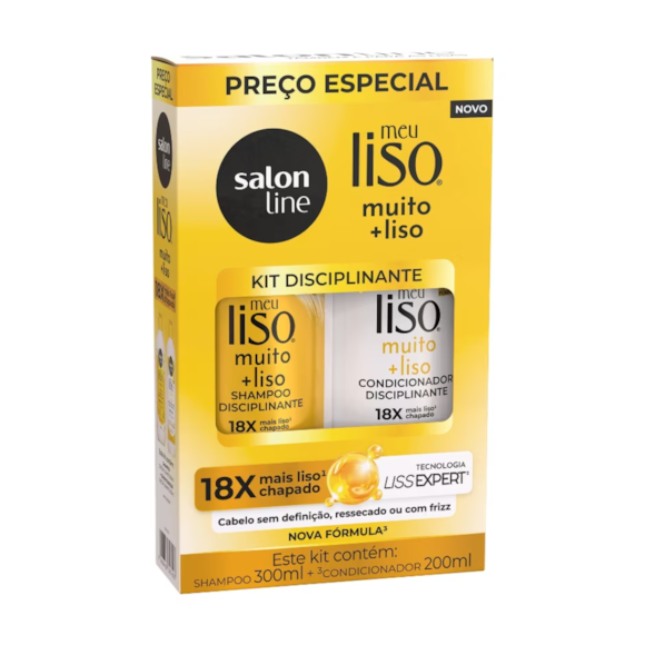 Kit Shampoo e Condicionador Salon Line Meu Liso Muito + Liso