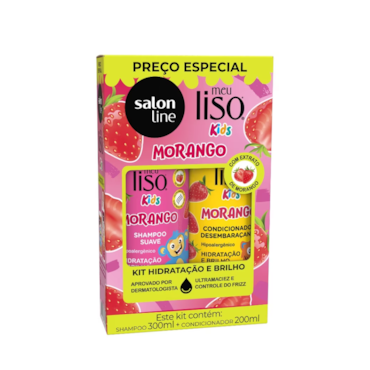 Kit Shampoo e Condicionador Salon Line Morango Meu Liso Kids