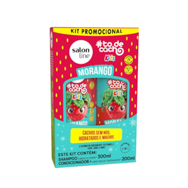 Kit Shampoo e Condicionador Salon Line Morango #TodeCacho Kids