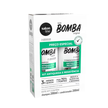 Kit Shampoo e Condicionador SOS Bomba Antiqueda Salon Line 200ml