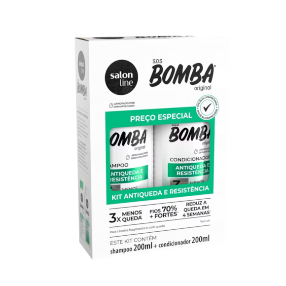 Kit Shampoo e Condicionador SOS Bomba Antiqueda Salon Line 200ml